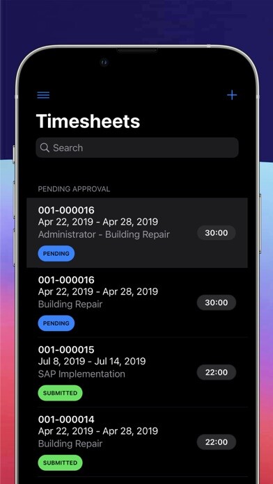 Emulate iPhone app Time Entry for Business using MyAndroid
