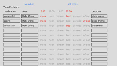 Emulate iPhone app Time For Meds using MyAndroid