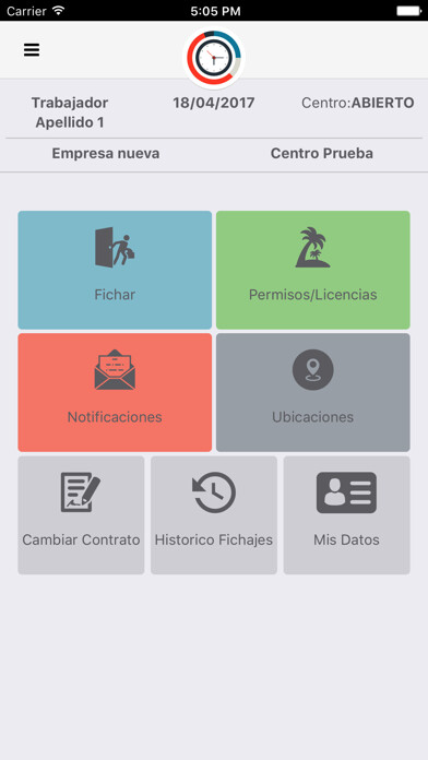Emulate iPhone app Time Laboris Trabajadores using MyAndroid