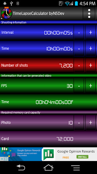 Run android online APK TimeLapseCalculator byNSDev from MyAndroid or emulate TimeLapseCalculator byNSDev using MyAndroid