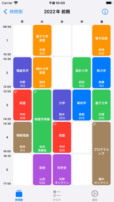 Emulate iPhone app TimeLattice - 時間割 using MyAndroid Emulate iPhone app TimeLattice - 時間割 using MyAndroid