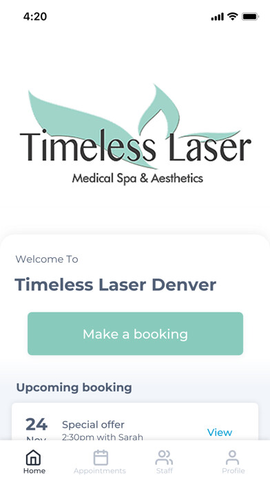 Emulate iPhone app Timeless Laser Denver using MyAndroid Emulate iPhone app Timeless Laser Denver using MyAndroid