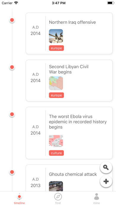 Emulate iPhone app Timeline - World history using MyAndroid Emulate iPhone app Timeline - World history using MyAndroid