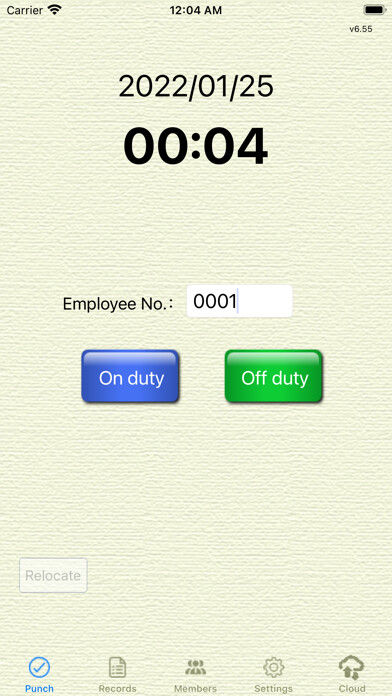 Emulate iPhone app TimeRecorder S (phone) using MyAndroid