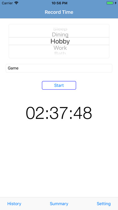 Emulate iPhone app Time Recorder- Time Manager using MyAndroid