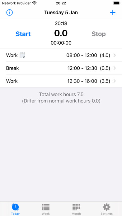 Emulate iPhone app TimeRegister using MyAndroid