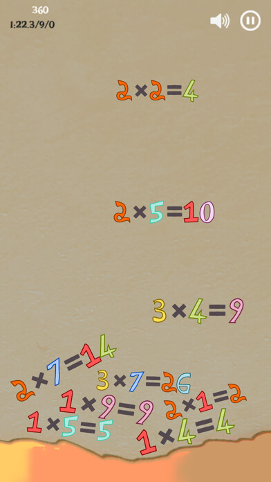 Emulate iPhone app Times Tables Math Drill Game using MyAndroid