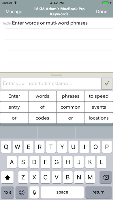 Emulate iPhone app Timestamped Field Notes using MyAndroid