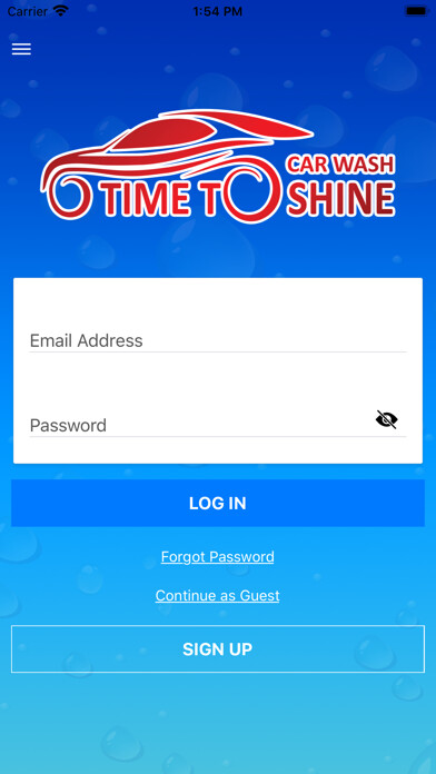 Emulate iPhone app Time to Shine Car Wash using MyAndroid
