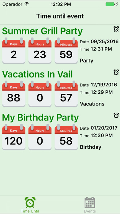 Emulate iPhone app Time Until Event using MyAndroid
