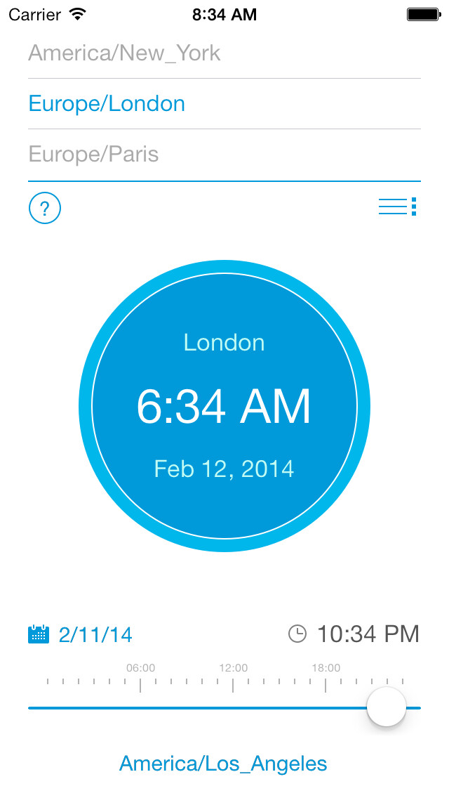 Emulate iPhone app Time Zone Buddy using MyAndroid Emulate iPhone app Time Zone Buddy using MyAndroid