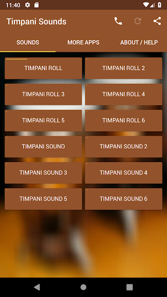 Run android online APK Timpani Sounds from MyAndroid or emulate Timpani Sounds using MyAndroid