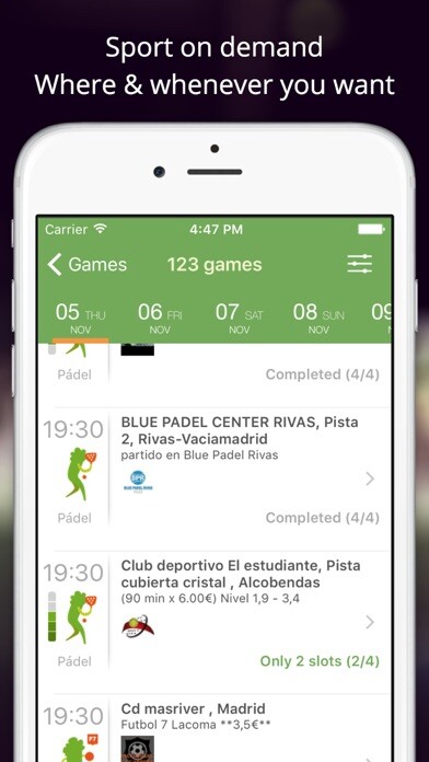 Emulate iPhone app Timpik - Play your sports using MyAndroid