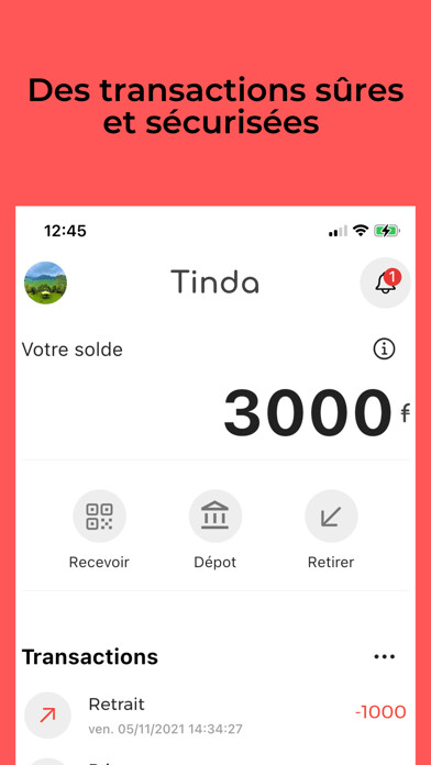 Emulate iPhone app Tinda: Portefeuille numrique using MyAndroid