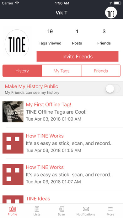 Emulate iPhone app Tine Tag: Interactive sticker using MyAndroid