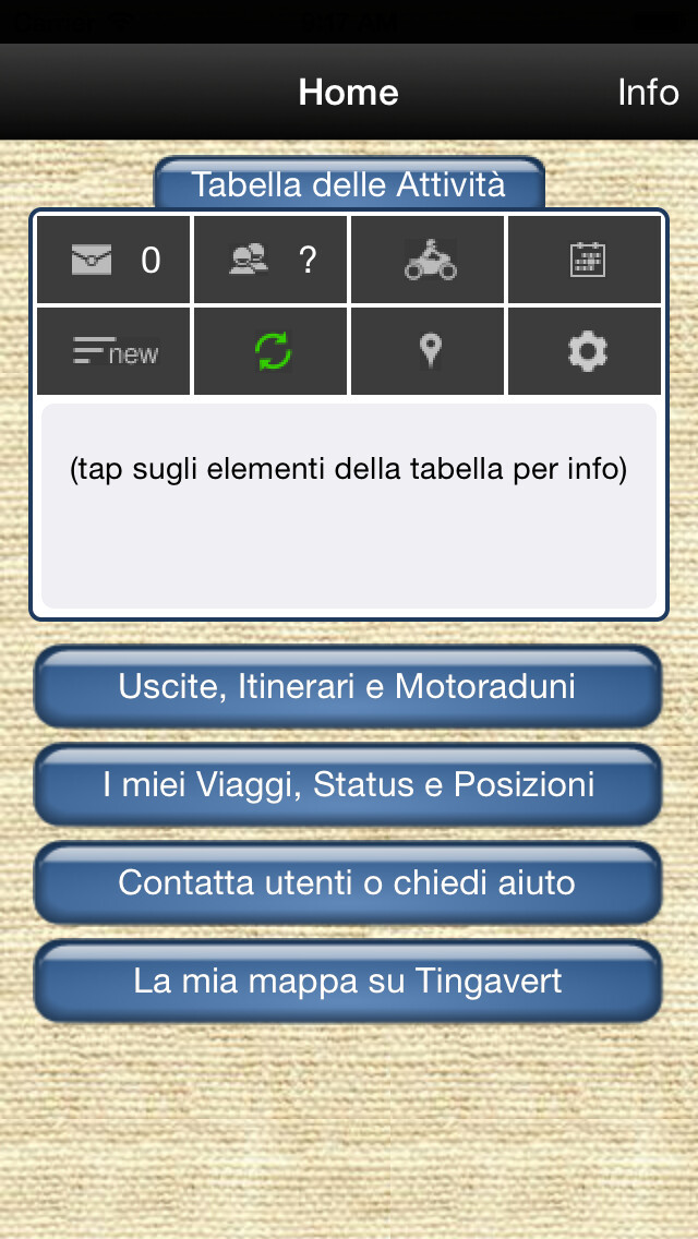 Emulate iPhone app TingApp, per chi va in moto using MyAndroid