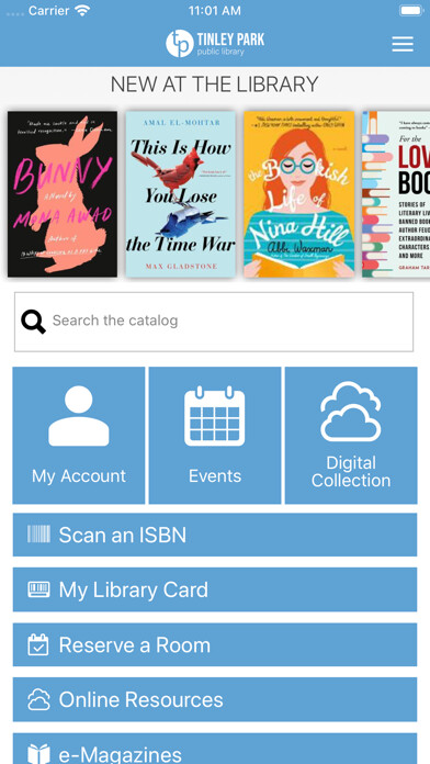 Emulate iPhone app Tinley Park Library using MyAndroid