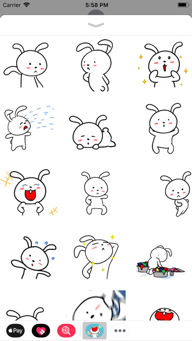 Emulate iPhone app Tiny Bunny Animated Stickers using MyAndroid