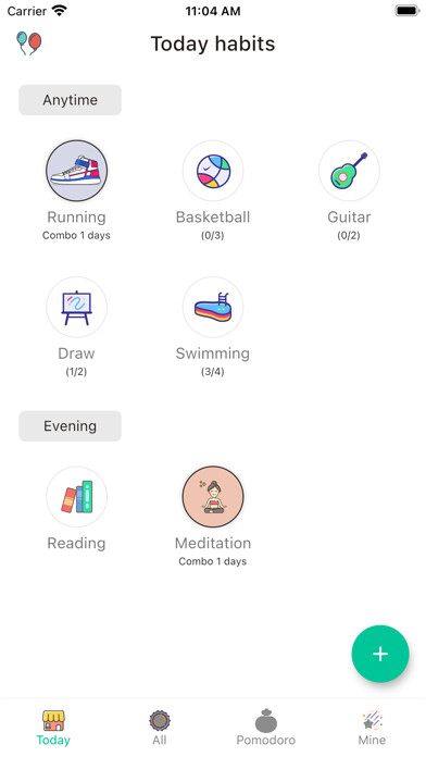 Emulate iPhone app Tiny Habit using MyAndroid