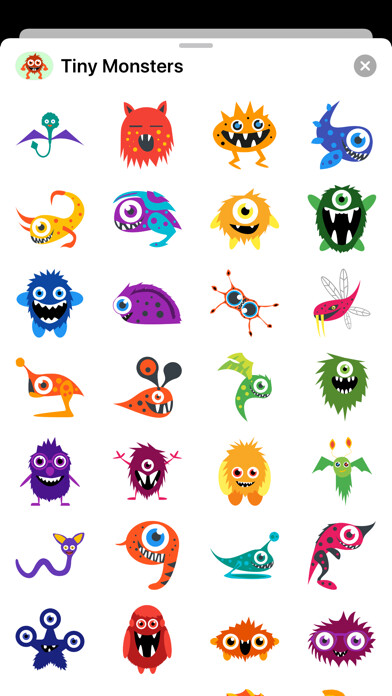 Emulate iPhone app Tiny Monster Creature Stickers using MyAndroid Emulate iPhone app Tiny Monster Creature Stickers using MyAndroid