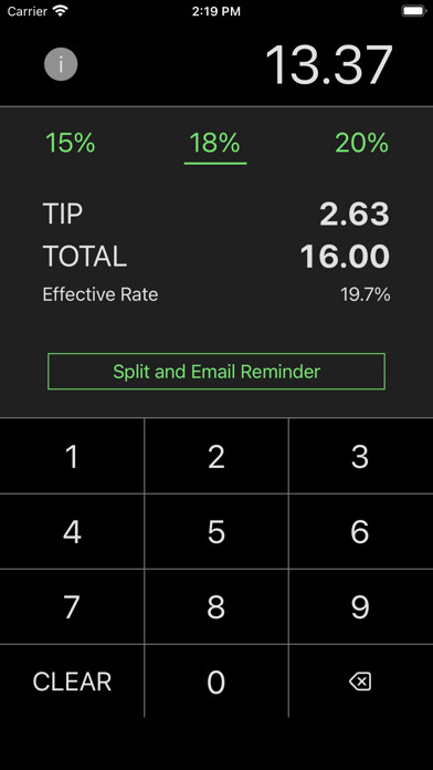 Emulate iPhone app TipCalc Tip Calculator using MyAndroid