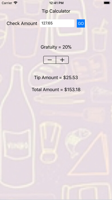 Emulate iPhone app Tip Calculator by TerraMar using MyAndroid