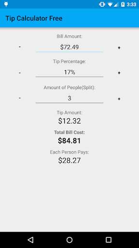 Run android online APK Tip Calculator Free from MyAndroid or emulate Tip Calculator Free using MyAndroid