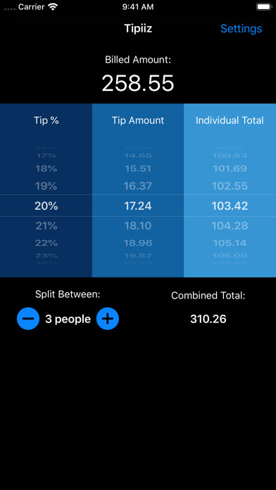 Emulate iPhone app Tipiiz - Tip Calculator using MyAndroid Emulate iPhone app Tipiiz - Tip Calculator using MyAndroid