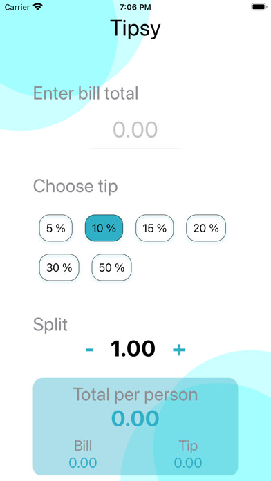 Emulate iPhone app Tipsy - A Tip Calculator using MyAndroid