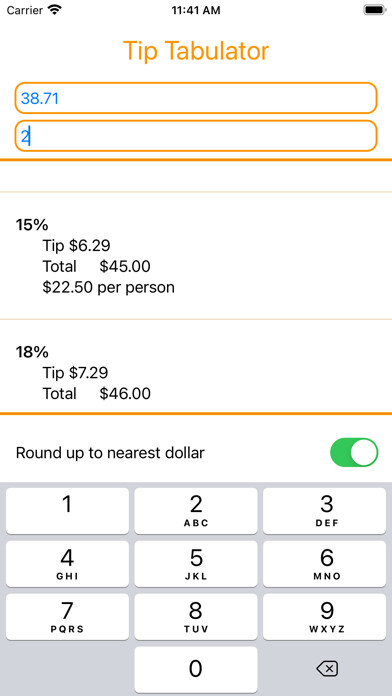 Emulate iPhone app Tip Tabulator & Bill Splitter using MyAndroid Emulate iPhone app Tip Tabulator & Bill Splitter using MyAndroid