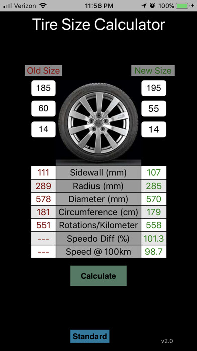 Emulate iPhone app Tire Calculator using MyAndroid Emulate iPhone app Tire Calculator using MyAndroid