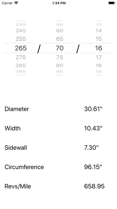 Emulate iPhone app TireSizer Tire Size Calculator using MyAndroid Emulate iPhone app TireSizer Tire Size Calculator using MyAndroid