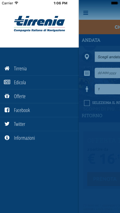 Emulate iPhone app Tirrenia using MyAndroid