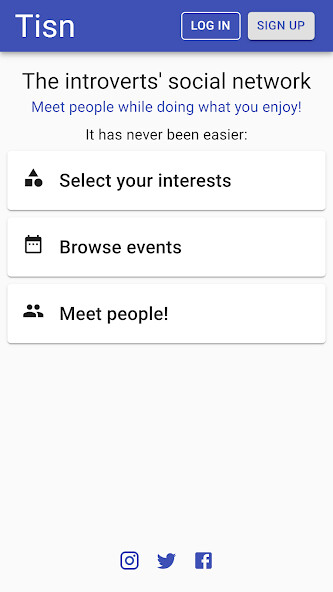 Run android online APK Tisn - The introverts social  from MyAndroid or emulate Tisn - The introverts social  using MyAndroid