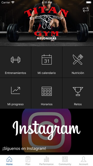 Emulate iPhone app Titan Gym Meloneras using MyAndroid