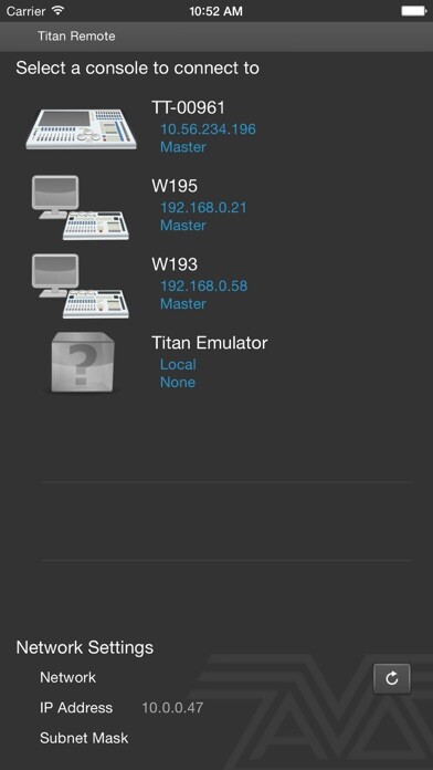 Emulate iPhone app Titan Remote V11 using MyAndroid