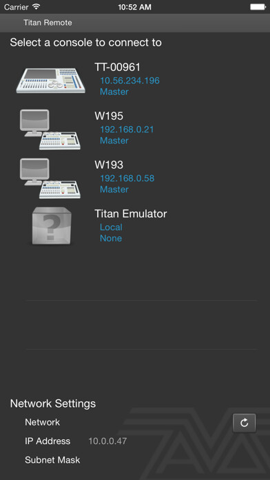 Emulate iPhone app Titan Remote V9 using MyAndroid