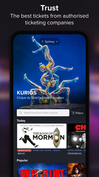 Emulate iPhone app TIX - best tickets, best shows using MyAndroid