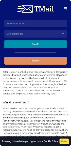 Emulate TMail - Temporary Email System from MyAndroid or run TMail - Temporary Email System using MyAndroid