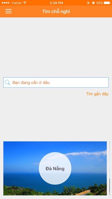 Emulate iPhone app Tìm chỗ nghỉ using MyAndroid