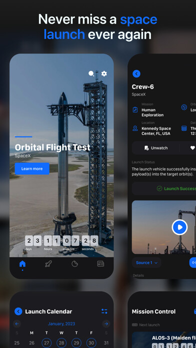 Emulate iPhone app T-Minus – Space Launch Tracker using MyAndroid