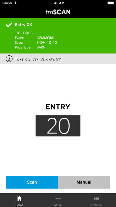 Emulate iPhone app tmScan - Simple Access Control using MyAndroid