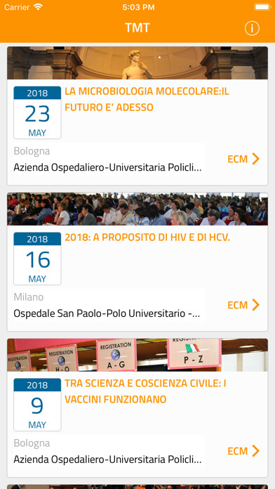Emulate iPhone app TMT Congress & Events using MyAndroid