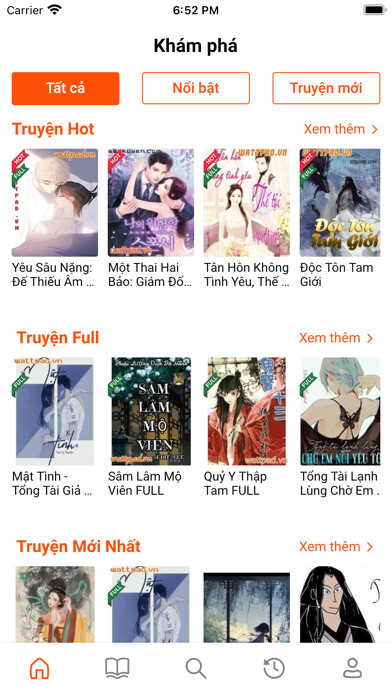Emulate iPhone app Tìm truyện using MyAndroid