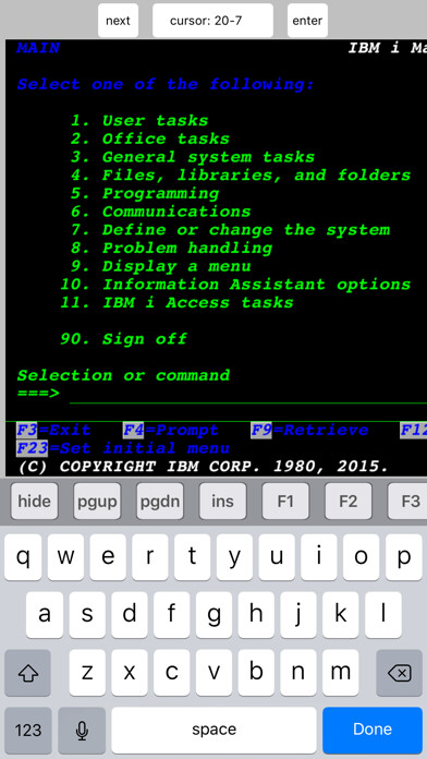 Emulate iPhone app TN5250 Lite using MyAndroid