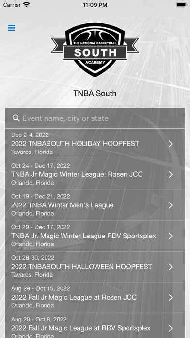 Emulate iPhone app TNBA Florida using MyAndroid