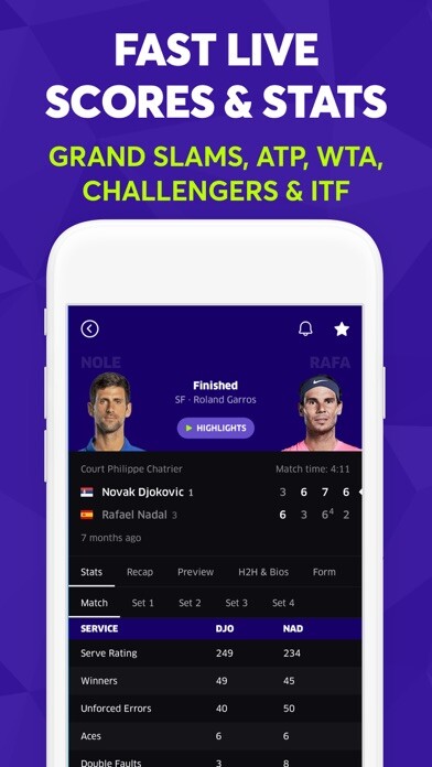 Emulate iPhone app TNNS: Tennis Live Scores using MyAndroid