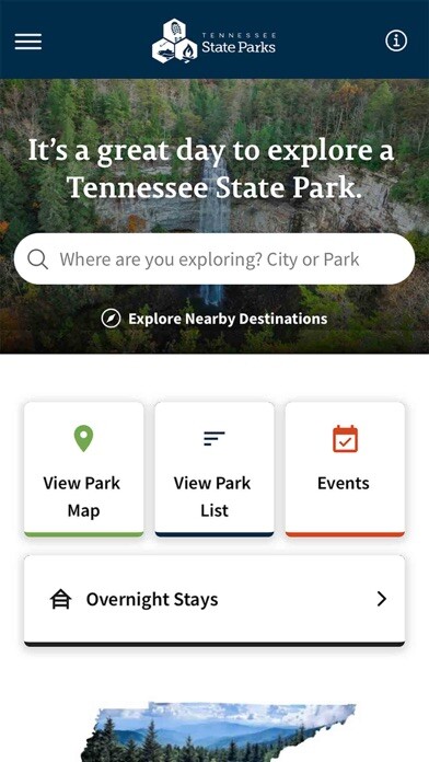 Emulate iPhone app TN State Parks using MyAndroid