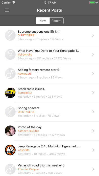 Emulate iPhone app ToasterJeep : Renegade Forum using MyAndroid