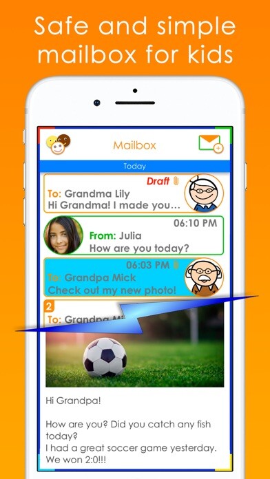 Emulate iPhone app Tocomail - Email for Kids using MyAndroid